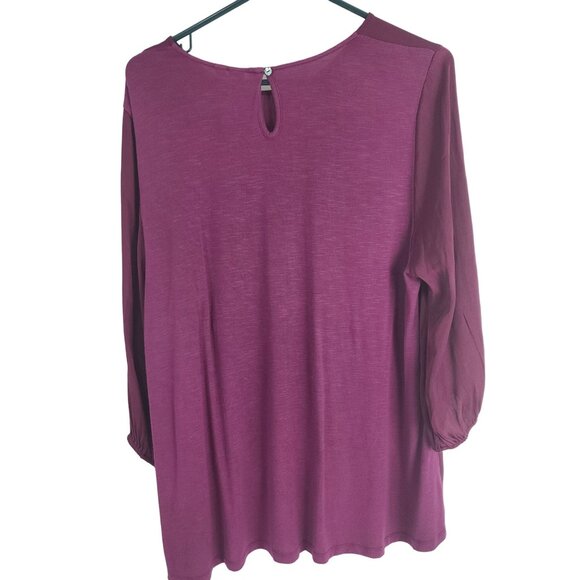 Dolan Left Coast Collection Womens XL Burgundy Knotted Front Blouse - Picture 2 of 16